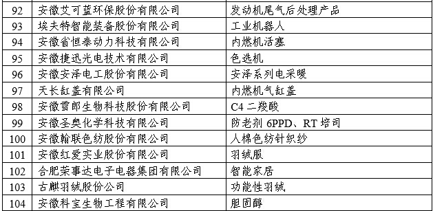 专精特新小巨人企业名单